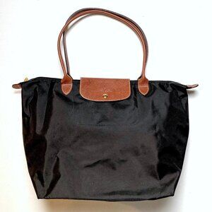 Longchamp Nylon Black Packable Tote